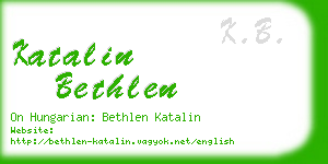 katalin bethlen business card